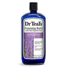 Load image into Gallery viewer, Dr Teal’s Foaming Bath with Pure Epsom Salt, Soothe &amp; Sleep with Lavender, 34 fl oz, Purple
