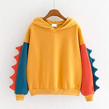 Load image into Gallery viewer, Aniywn Women Girls Cosplay Sweater Hoodie Cute Ears Costume Jacket Color Patchwork Pullover Shirt Top Yellow
