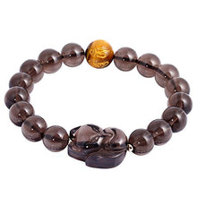 Load image into Gallery viewer, Lightock Fox Ice Obsidian Bracelet Engraved in Sanskrit Six-Word Lucky Bracelet for Women 10mm Beads
