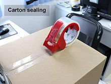 Load image into Gallery viewer, 12 Rolls Clear Packing Tape Rolls with Free Dispenser, Heavy Duty Refill Tape for Shipping Moving and Packaging, 2.4Mil 1.88 Inch x 60 Yard, BOMEI PACK
