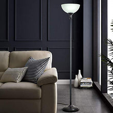 Load image into Gallery viewer, Threshold Floor Lamp for Living Room by Light Accents - Traditional Standing Pole Light with Dome Glass Shade – Upward Torchiere 71.2" Tall - (Bronze)
