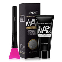 Load image into Gallery viewer, SAFAE Blackhead Remover Mask, Blackhead Peel Off Mask, Acne and Oil Control, Black Peel Off Mask with Brush, Black Mask Deep Cleansing Facial Mask for Face Nose
