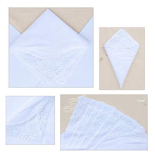 Load image into Gallery viewer, 6 Pack of Ladies Embroidery Cotton Handkerchiefs Lace Border White Hankies (ZW-L02 caomei)
