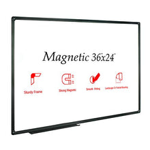 Load image into Gallery viewer, JILoffice Magnetic Whiteboard/White Board, Dry Erase Board 36 x 24 Inch, Black Aluminum Frame Wall Mounted Board for Office Home and School
