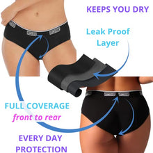 Load image into Gallery viewer, Bambody Leak Proof Hipster: Sporty Period Panties for Women and Teens - 1 Pack: Black - Medium
