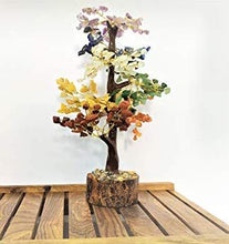Load image into Gallery viewer, Crocon Seven Chakra Natural Healing Gemstone Crystal Bonsai Fortune Money Tree for Good Luck, Wealth &amp; Prosperity-Home Office Decor Spiritual Gift (with Golden Wire and 300 Beads) Size 10-12 Inches
