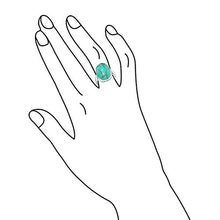 Load image into Gallery viewer, Large Oval Bezel Stabilized Turquoise Southwest Native American Style Boho Fashion Statement Ring 925 Sterling Silver
