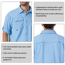 Load image into Gallery viewer, NAVISKIN Men's UPF 50+ Sun Protection Outdoor Long Sleeve Shirt Lightweight Quick-Dry Cooling Fishing Shirts Bluebell Size M
