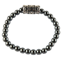 Load image into Gallery viewer, vexed soul Hematite Bead Bracelet with 316L Stainless Steel Fleur De Lyes Cross Barrel
