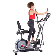 Load image into Gallery viewer, Body Champ 3-in-1 Home Gym, Upright Exercise Bike, Elliptical Machine &amp; Recumbent Bike, Trio Trainer Exercise Machine Plus Two Upper Body Options, Silver, BRT7989

