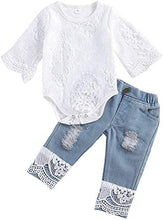 Load image into Gallery viewer, Baby Girl Clothes Outfits Toddler Infant Baby Romper Top+Jeans Clothing Set
