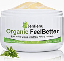 Load image into Gallery viewer, Organic Pain Relief Cream by ZenRenu - MSM Turmeric Arnica, Helichrysum | Made in USA - Muscles, Joints, Back, Neck &amp; Skin Conditions
