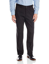 Load image into Gallery viewer, Haggar Men's Classic Fit Flat-Front Hidden Expandable Waistband Premium No Iron Khaki, 38W x 30L - Black
