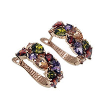 Load image into Gallery viewer, Vanessa Rose Gold Multi Gemstone Jewelry Sets for Women,Sparkling Garnet Amethyst Morganite Peridot Topaz (Not Clip On Earrings)
