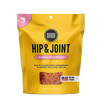 Load image into Gallery viewer, BIXBI Hip &amp; Joint Support Salmon Jerky Dog Treats, 4 oz - USA Made Grain Free Dog Treats - Glucosamine, Chondroitin for Dogs - High in Protein, Antioxidant Rich, Whole Food Nutrition, No Fillers
