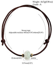 Load image into Gallery viewer, Jewever Natural Jade Pendant Choker Necklace for Women Lucky Stone Bring Wealth Adjustable Rope (13-24")
