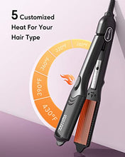 Load image into Gallery viewer, Terviiix Hair Crimper for Women with 4 Interchangeable Plates, Keratin &amp; Argan Oil Infused Crimping Iron for Hair, Volumizing Crimper Hair Iron with 5 Heat Settings &amp; 60 Min Auto Off

