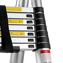 Load image into Gallery viewer, SHZOND 16.5 FT Aluminum Telescopic Extension Ladder 330 LBS Capacity A-Type Telescoping Ladder Multi Purpose Extension Ladder with Spring Loaded Locking (16.5 FT)
