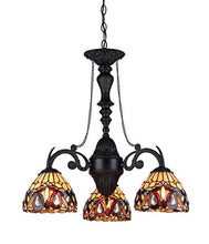 Load image into Gallery viewer, Chloe Lighting CH33353VR21-DC3 Serenity Tiffany-Style Victorian 3-Light Mini Chandelier, 25.8 x 20.5 x 20.5", Bronze
