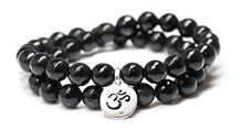 Load image into Gallery viewer, MeruBeads Small Size - Faceted Obsidian Wrap Bracelet for Women - Obsidian Bracelet - Obsidian Faceted Bracelet for Women
