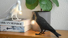 Load image into Gallery viewer, CHABEI Modern Table Light, Bird Desk Lamp, Resin Standing Bird Lighting for Living Room, Bedroom, Office, College Dorm (Black)
