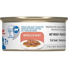 Load image into Gallery viewer, Royal Canin® Feline Health Nutrition™ Indoor 7+ Morsels in Gravy Canned Cat Food, 3 oz (Pack of 24)
