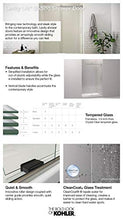 Load image into Gallery viewer, KOHLER Levity® Sliding Shower Door, 74-in H X 56-5/8 - 59-5/8-in W, with 1/4-in Thick Crystal Clear Glass with vertical blade handles, Anodized Dark Bronze
