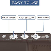Load image into Gallery viewer, Portable Washing Machine, KUPPET 16.5lbs Compact Twin Tub Wash&amp;Spin Combo for Apartment, Dorms, RVs, Camping and More, White&amp;Brown
