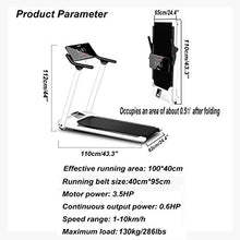 Load image into Gallery viewer, Smart Digital Foldable Treadmills for Home, Bluetooth Electric Treadmil Workout Running Machine, 3.5HP Portable Compact Exercise Fitness Indoor Treadmill
