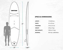 Load image into Gallery viewer, Driftsun Padded Stand Up Paddleboard 11ft Rigid Soft Top SUP with Paddle, Fin, and Leash
