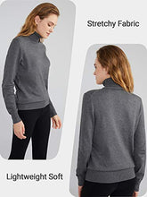 Load image into Gallery viewer, Womens Long Sleeve Turtleneck Sweater Lightweight Knit Pullover Jumper Tops for Fall Winter Grey
