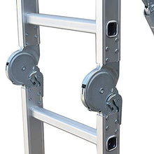 Load image into Gallery viewer, findmall Folding Step Ladder Aluminum Multi - Use Heavy Duty Step Ladder 11.8FT/3.6M for Industrial Household Daily
