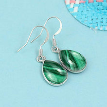 Load image into Gallery viewer, Natural Malachite Earrings 925 Silver Overlay handmade Dangle Earrings
