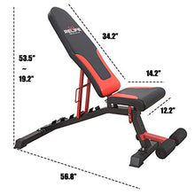 Load image into Gallery viewer, RELIFE REBUILD YOUR LIFE Adjustable Weight Bench, Utility Workout Bench for Home Strength Training, Gym Incline Decline Bench for Full Body Exercise

