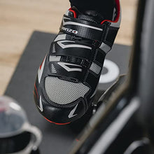 Load image into Gallery viewer, Venzo Bicycle Men's Road Cycling Riding Shoes - 3 Straps- Compatible with Peloton Shimano SPD &amp; Look ARC Delta - Perfect for Road Racing Bikes Black Color 42.5
