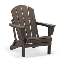 Load image into Gallery viewer, WO 4 Piece Set Outdoor Folding Poly Adirondack Chair for Backyard, Lawn, Patio, Deck, Garden, Weather Resistant Polyethylene Plastic Lounger, Dark Brown
