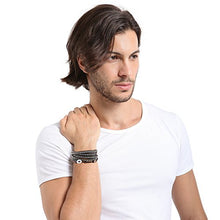 Load image into Gallery viewer, MOWOM Alloy Genuine Leather Bracelet Bangle Cuff Rope for Women Boys Kids Gemstone Beads Braided 3 Wraps &amp; 5 Wraps Stone Adjustable Handmade Jewelry Gift
