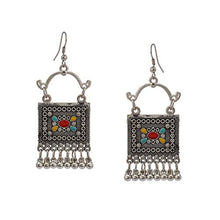 Load image into Gallery viewer, Zephyrr Afghani/Turkish Drop Earrings Silver Tone Casual Daily Wear Statement Jewelry For Women, (JAE-3455)
