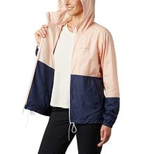 Load image into Gallery viewer, Columbia Women's Flash Forward Windbreaker, Water &amp; Stain Resistant, Peach Cloud/Nocturnal, Large
