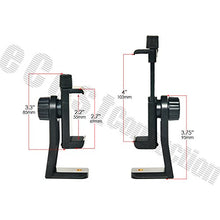 Load image into Gallery viewer, Acuvar Heavy Duty Rotating Smartphone Tripod Mount Holder. Fits iPhone 11 Pro Max, 11 Pro, 11, X Xs Max Xr 8, 8+, 7, 7 Plus, 6, SE 2, Samsung Note Galaxy S20 S10 Android and Many Phones
