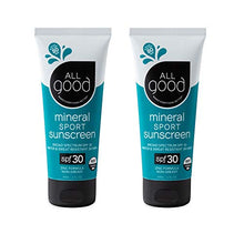 Load image into Gallery viewer, All Good Sport Face &amp; Body Sunscreen Lotion - UVA/UVB Broad Spectrum SPF 30+, Water Resistant, Coral Reef Friendly - Zinc, Shea Butter, Coconut Oil, Aloe (3 oz)(2-Pack)
