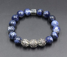 Load image into Gallery viewer, Men's Sodalite Bracelet, Sodalite and Sterling Silver Bracelet, Men's Luxury Bracelet
