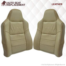 Load image into Gallery viewer, Auto Seat Replacement 2003 2004 2005 2006 2007 Ford F250 F350 Lariat Crew Cab Leather Seat Cover Replacement, F250 Leather Seat Cover, (Driver and Passenger (2 Bottom &amp; 2 Top), Medium Parchment (Tan))
