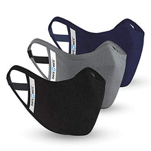 Load image into Gallery viewer, Safe+Mate x Case-Mate - Cloth Face Mask - Washable &amp; Reusable - Adult S/M - Cotton - with Filter - 3 Pack - Black/Navy/Gray (SM043264)
