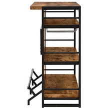 Load image into Gallery viewer, BOWERY HILL Industrial Home Bar Unit with Stemware Rack in Antique Nutmeg
