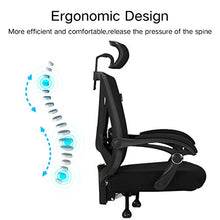 Load image into Gallery viewer, Hbada Reclining Office Desk Chair | Adjustable High Back Ergonomic Computer Mesh Recliner | Home Office Chairs with Footrest and Lumbar Support, Black
