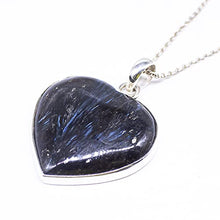 Load image into Gallery viewer, Blue Flash Nuummite Gemstone Pendant, 925 Sterling Silver Pendant, Nuummite Cabochon Pendant, Bridal Necklace Jewelry, Wedding Gift, Sale
