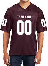 Load image into Gallery viewer, Custom Football Replica Team Jersey (X-Large, Maroon - White, Grey Font)
