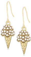 Load image into Gallery viewer, 14K Gold Plated Pearl Inlaid Ice Cream Earrings for Women Light Weight Birthday Valentine's Day Mothers Day Christmas Gift
