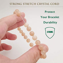Load image into Gallery viewer, Morchic Orange Moonstone Crystal Gem Semi Precious Womens Girls Stretch Bracelet, Real Natural Sunstone Gemstone Beads 8mm Classic Simple Design Birthday Gift Birthstone 7.5 Inch
